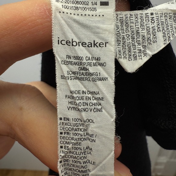 ICEBREAKER 200 Oasis Long Sleeve Crewe Merino Wool Thermal Men's Black Top L - Picture 9 of 10